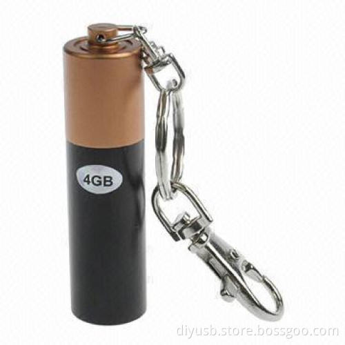 Battery Promotional USB/Gift Stocklot, 128MB to 32GB Memory Capacity, Customized Logos Accepted